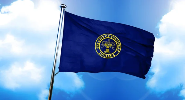 Σημαία Evansville Rendering — Φωτογραφία Αρχείου