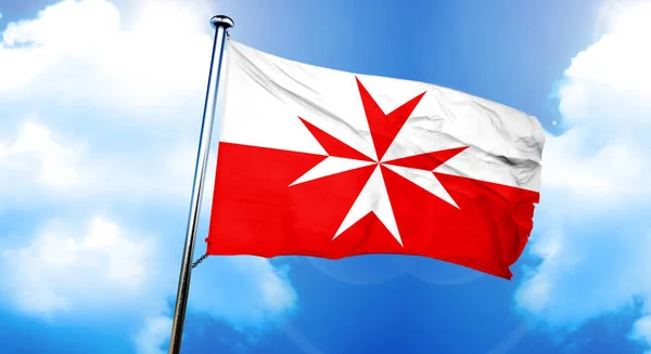 Malta Cavaleiros Símbolo Bandeira Renderização — Fotografia de Stock