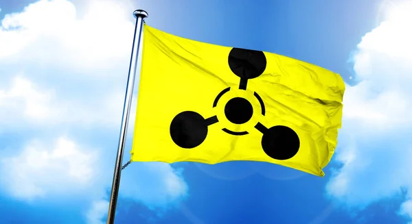 Chemical Weapon Sign Flag Rendering — Stock Photo, Image