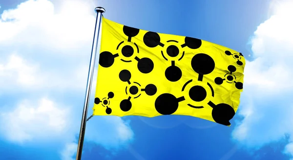 Chemical weapon sign flag, 3D rendering