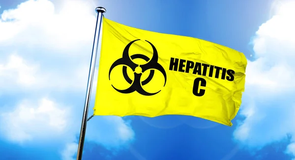 Bandeira Hepatite Renderização — Fotografia de Stock