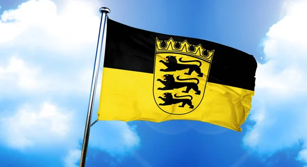 Baden Wurttemberg vlag, 3D-rendering — Stockfoto