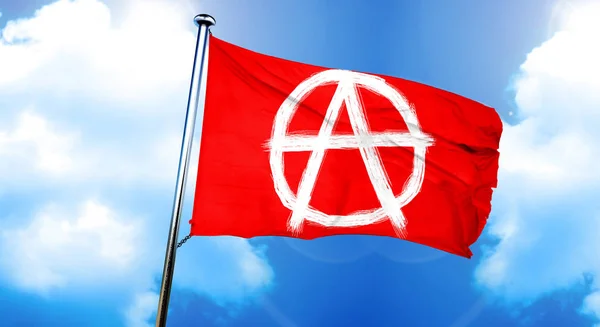 Anarchistické znak vlajka, vykreslování 3d objektů — Stock fotografie