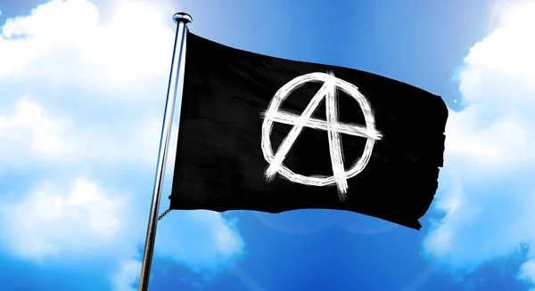 Anarchy sign flag, 3D rendering — Stock Photo, Image