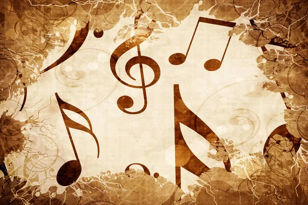 Grunge vintage Music notes — Stock Photo, Image