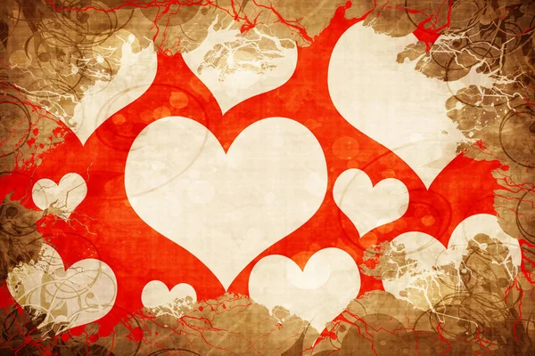 Grunge vintage corazones románticos fondo —  Fotos de Stock