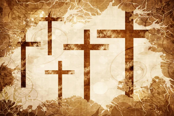 垃圾摇滚复古基督教十字图标 — 图库照片