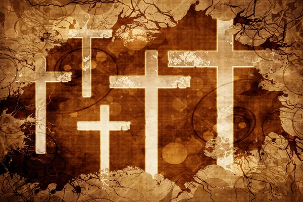 垃圾摇滚复古基督教的十字架 — 图库照片