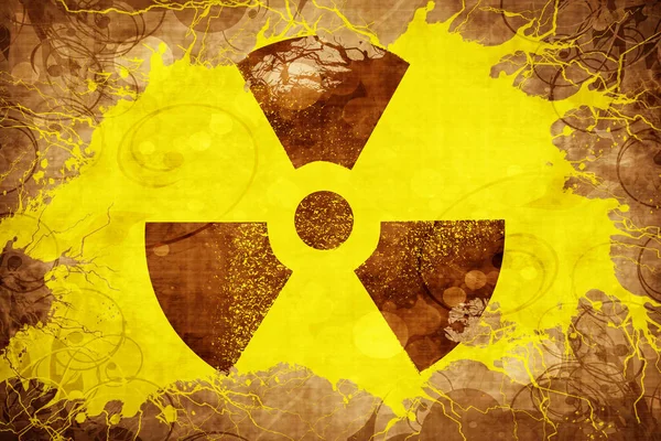 Grunge vintage Advertencia de radiación — Foto de Stock