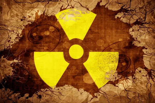 Grunge vintage radioaktív figyelmeztetés — Stock Fotó