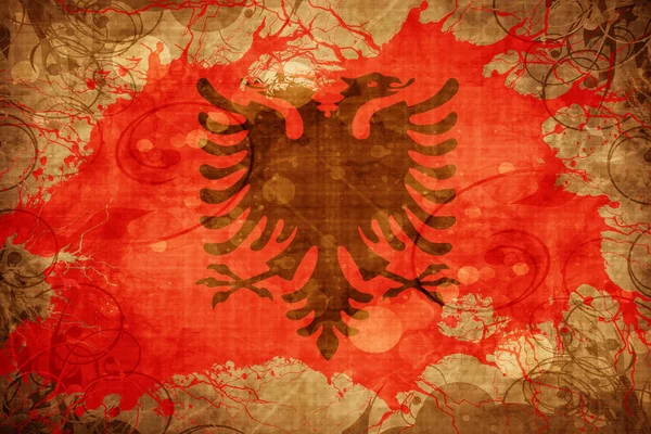 Grunge vintage vlag van Albanië — Stockfoto