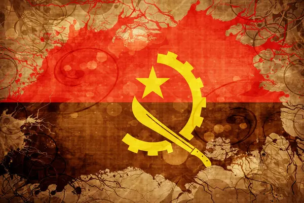 Grunge vintage vlag van Angola — Stockfoto