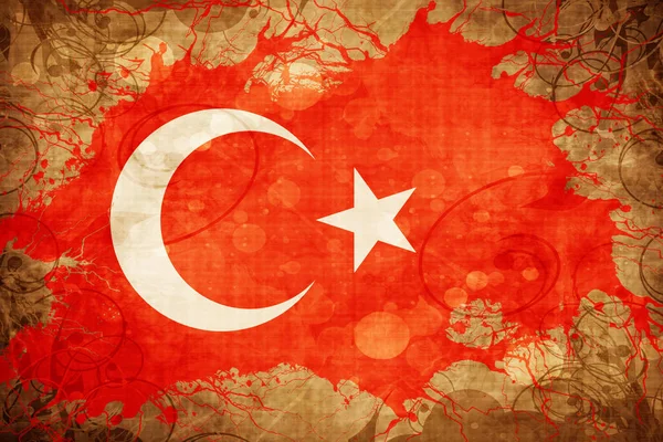 Grunge vintage Turquia bandeira — Fotografia de Stock