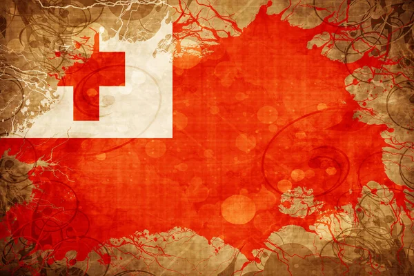 Grunge vintage vlag van Tonga — Stockfoto