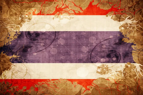垃圾摇滚复古泰国国旗 — 图库照片