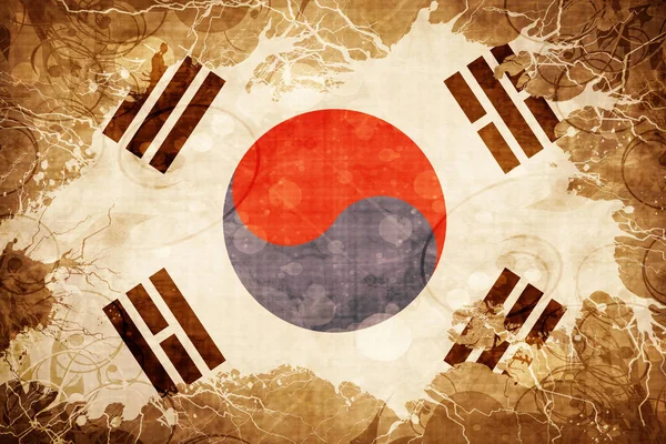 Великолепный винтажный флаг Южной Кореи — стоковое фото
