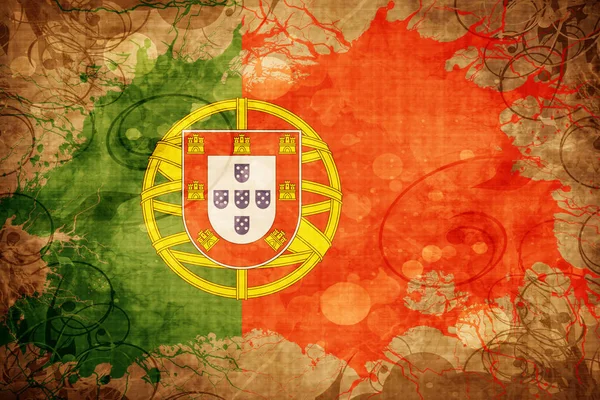 Grunge vintage vlag van Portugal — Stockfoto