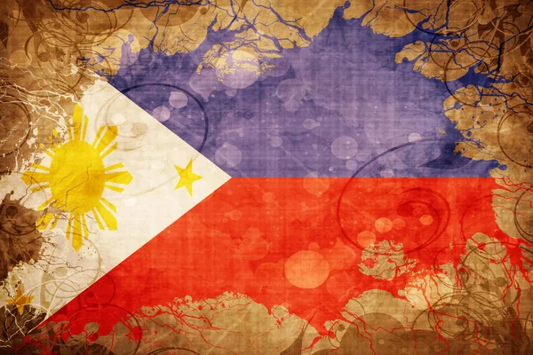 Grunge vintage vlag van de Filipijnen — Stockfoto
