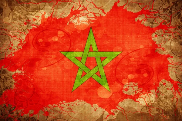 Grunge vintage Morocco flag