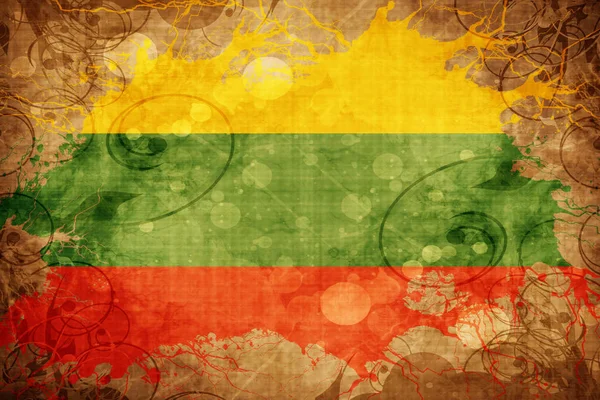 그런 지 빈티지 리투아니아 깃발 — 스톡 사진