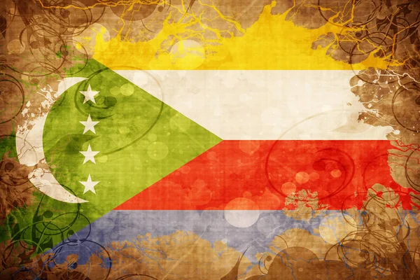 Grunge drapeau vintage des Comores — Photo