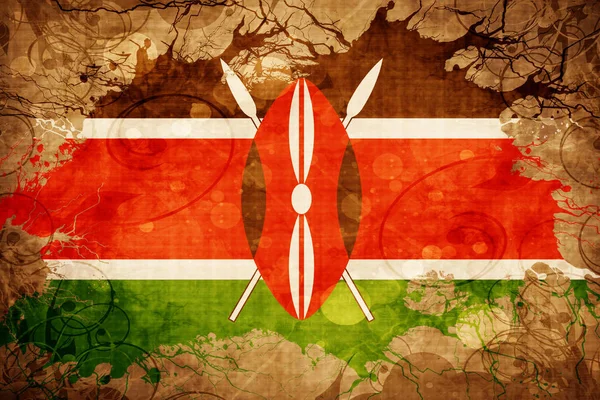 그런 지 빈티지 케냐 국기 — 스톡 사진