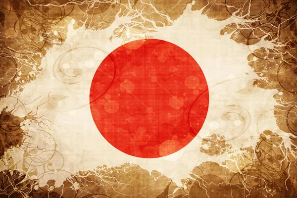 Grunge vintage Japanse vlag — Stockfoto