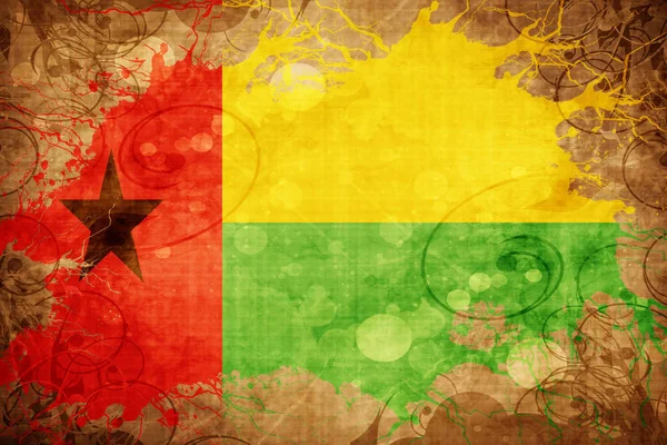 Grunge vintage σημαία της Γουινέας Μπισάου — Φωτογραφία Αρχείου