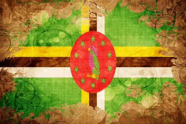 Grunge vintage Dominica bandiera — Foto Stock