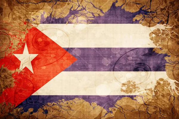 垃圾摇滚复古古巴国旗 — 图库照片
