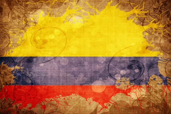 Grungeårgang Colombia-flagg – stockfoto