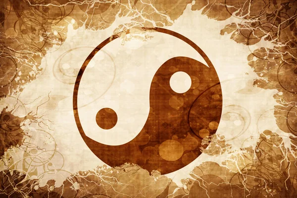 Grunge vintage yin yang símbolo —  Fotos de Stock