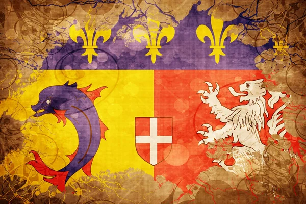 Vintage Rhone alpes flag — Stock Photo, Image