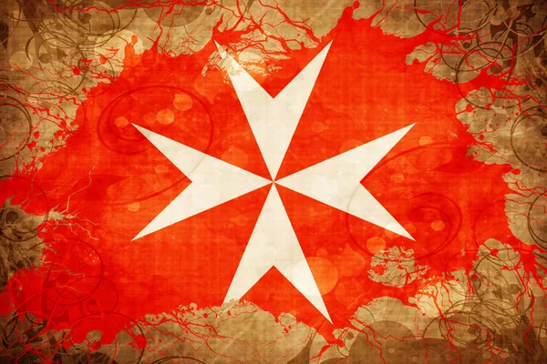 老式的马耳他骑士旗旗 — 图库照片