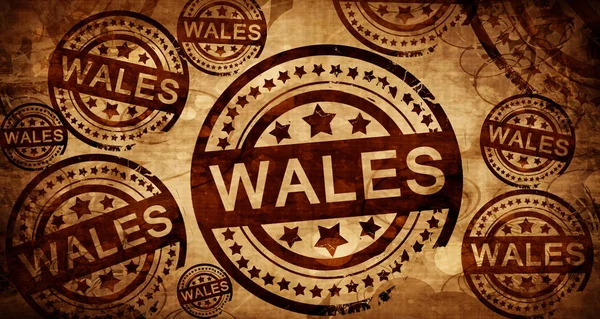 Wales, vintage stempel op achtergrond papier — Stockfoto