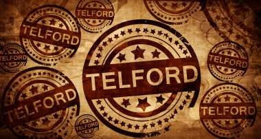 Telford, kağıt arka plan üzerinde vintage damgası