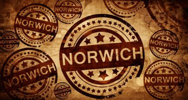 Norwich, kağıt arka plan üzerinde vintage damgası
