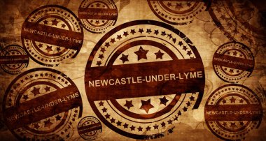 Newcastle-under-Lyme, kağıt arka plan üzerinde vintage damgası