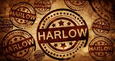 Harlow, kağıt arka plan üzerinde vintage damgası
