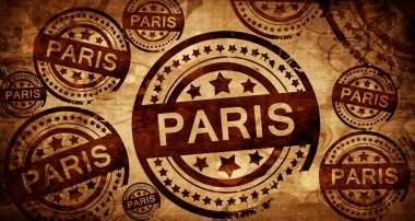 Paris, kağıt arka plan üzerinde vintage damgası