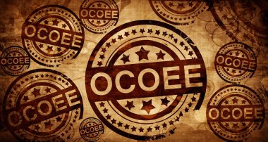 Ocoee, kağıt arka plan üzerinde vintage damgası