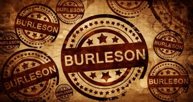 Burleson, kağıt arka plan üzerinde vintage damgası
