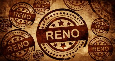 Reno, kağıt arka plan üzerinde vintage damgası