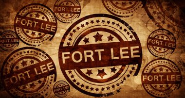 Fort lee, kağıt arka plan üzerinde vintage damgası