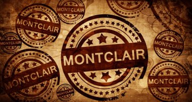 Montclair, kağıt arka plan üzerinde vintage damgası