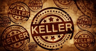 Keller, kağıt arka plan üzerinde vintage damgası