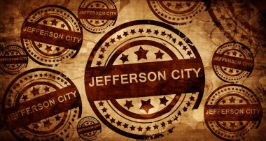 Jefferson city, kağıt arka plan üzerinde vintage damgası