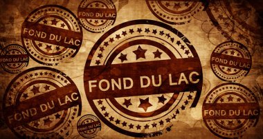 Fond du lac, kağıt arka plan üzerinde vintage damgası