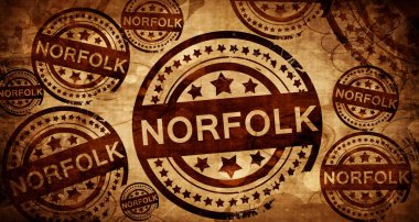 Norfolk, kağıt arka plan üzerinde vintage damgası