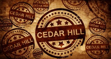 Cedar hill, kağıt arka plan üzerinde vintage damgası